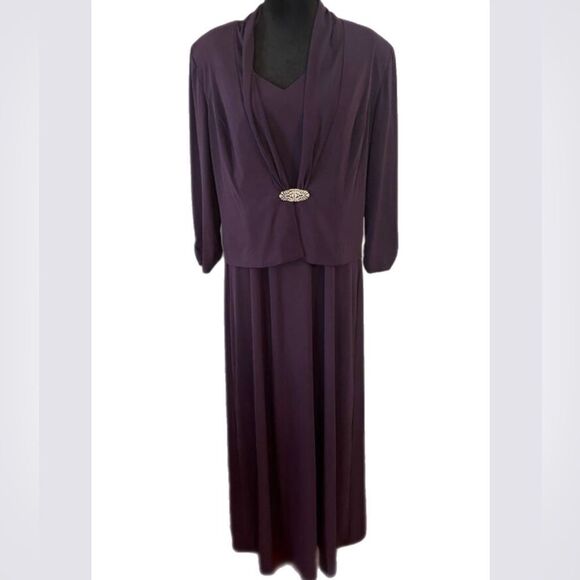 Alex Evening Mother of the Bride sleepless dress with jacket. Size. 16￼ - Picture 1 of 15